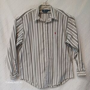 Ralph Lauren Black and White Casual Button Down Shirt Size 17